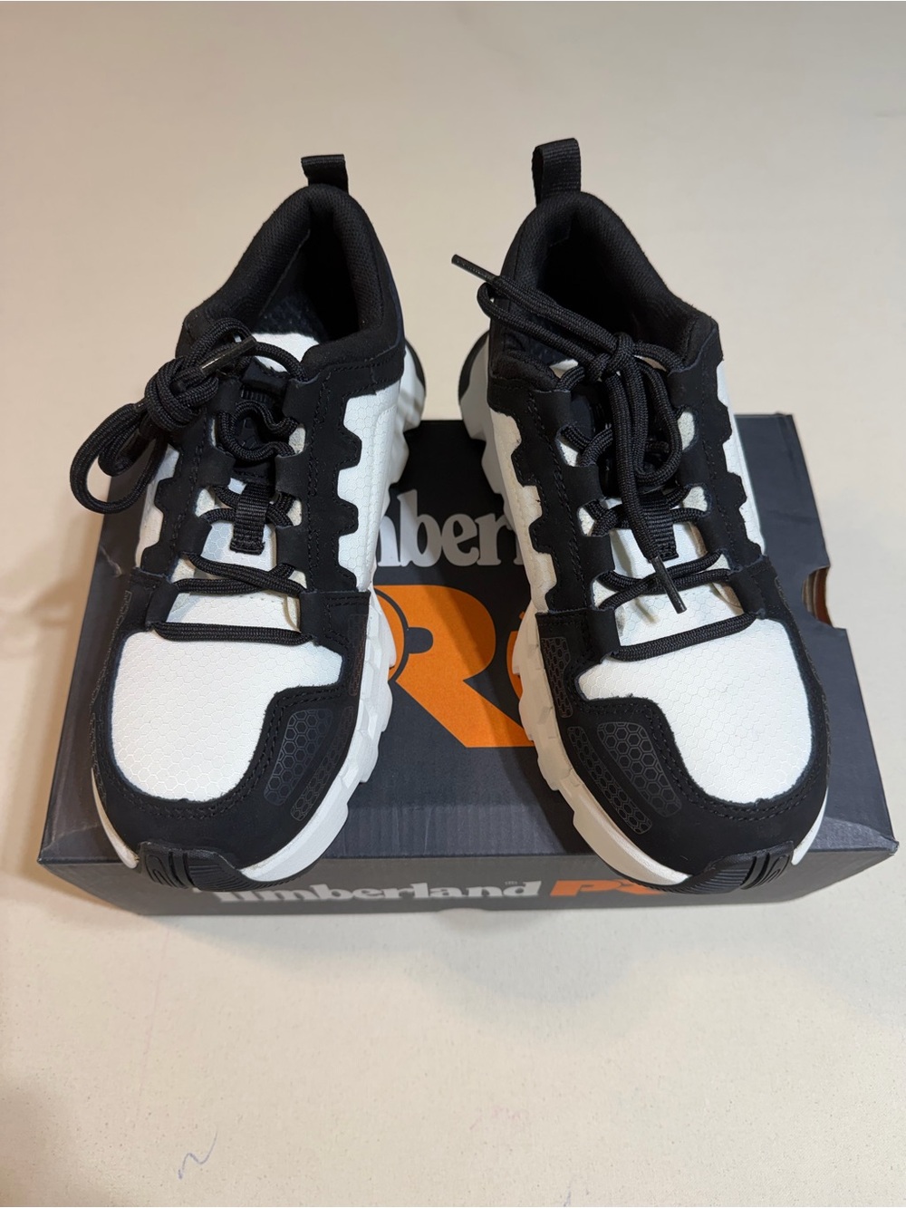 Timberland Kids Black and White Chunky Lace-Up Sneakers